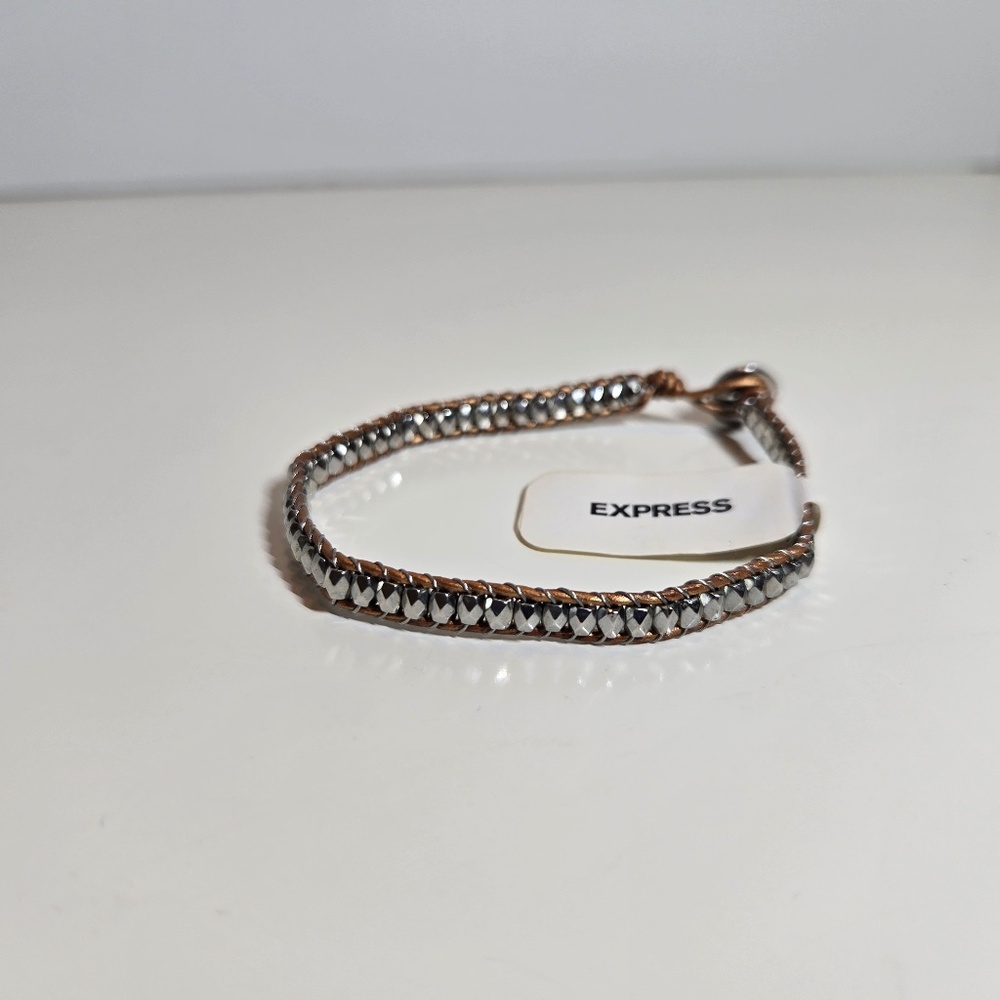🌺 Express Metallic Beaded Wrap Bracelet NWT